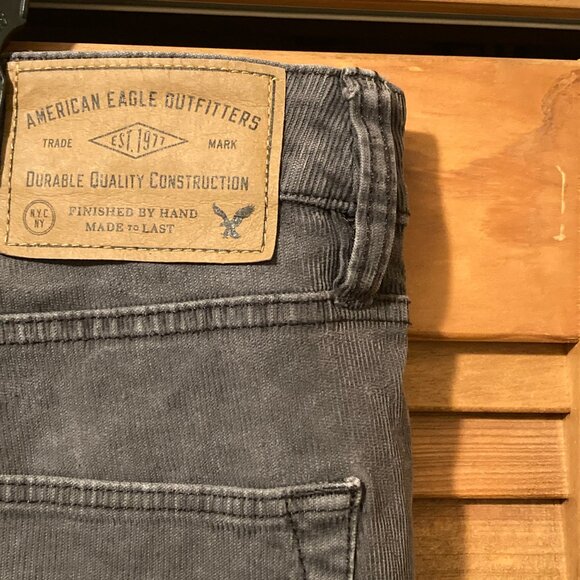 MENS AMERICAN EAGLE OUTFITTERS GRAY CORDUROY PANTS SLIM 32X34 - Picture 3 of 7